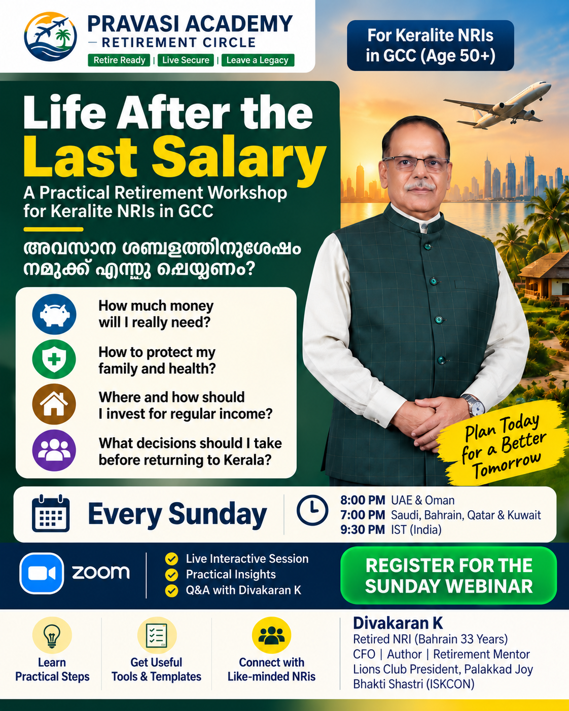 Life After the Last Salary – Pravasi Academy Sunday Retirement Webinar for Keralite NRIs in GCC